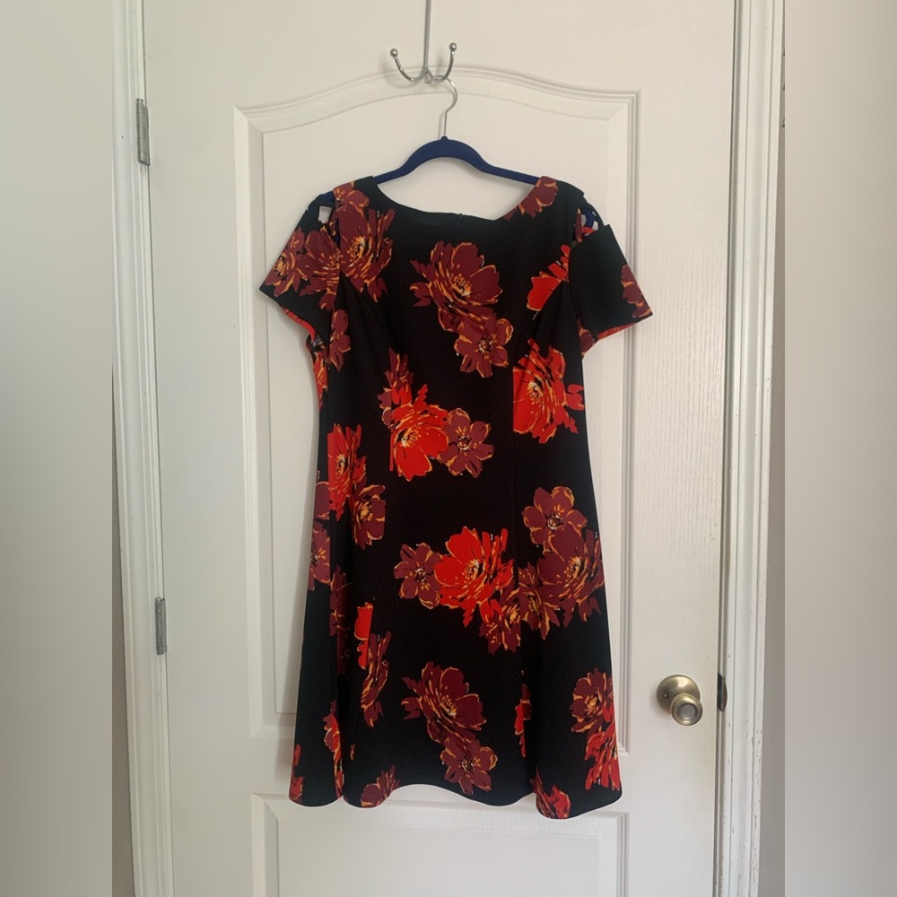 AGB Black and Red Floral Dress